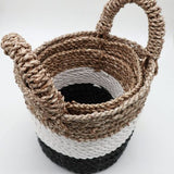 HatiNest Set of 3 Dark Grey Seagrass Storage Baskets - 14, 16 & 17cm