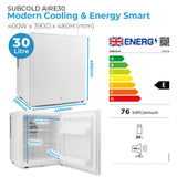 Subcold Aire30 LED Mini Fridge | 30L
