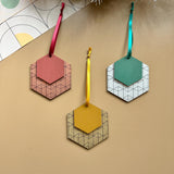 Geometric Wooden Christmas Ornaments