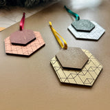 Geometric Wooden Christmas Ornaments