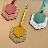 Geometric Wooden Christmas Ornaments