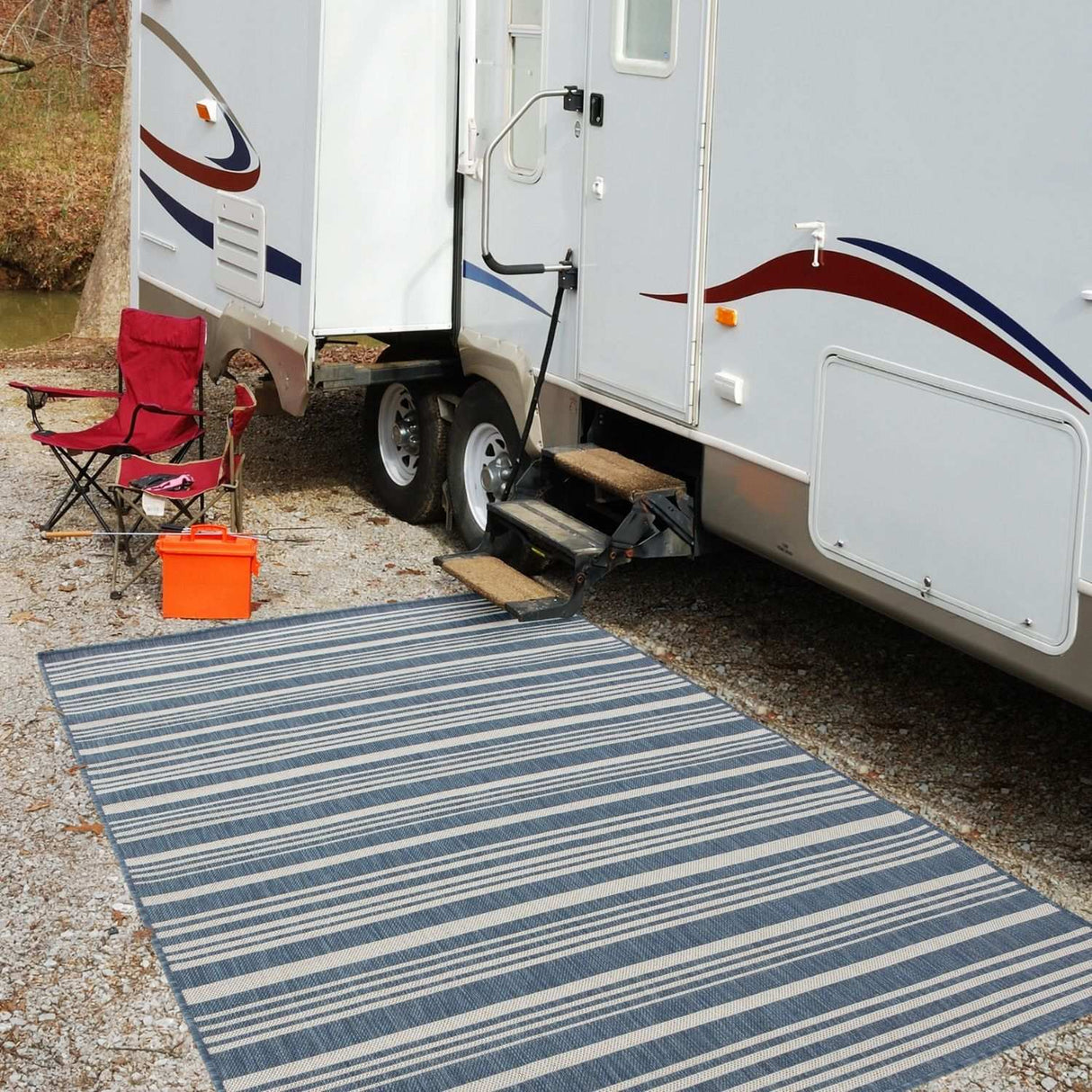 Ecology Outdoor Rug Blue 300BL by The Rugs