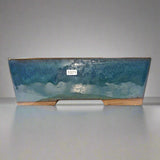 Yorkshire Bonsai Blue Glazed Rectangle Bonsai Pot - 27cm