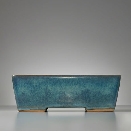 Yorkshire Bonsai Blue Glazed Rectangular Bonsai Pot - 32cm