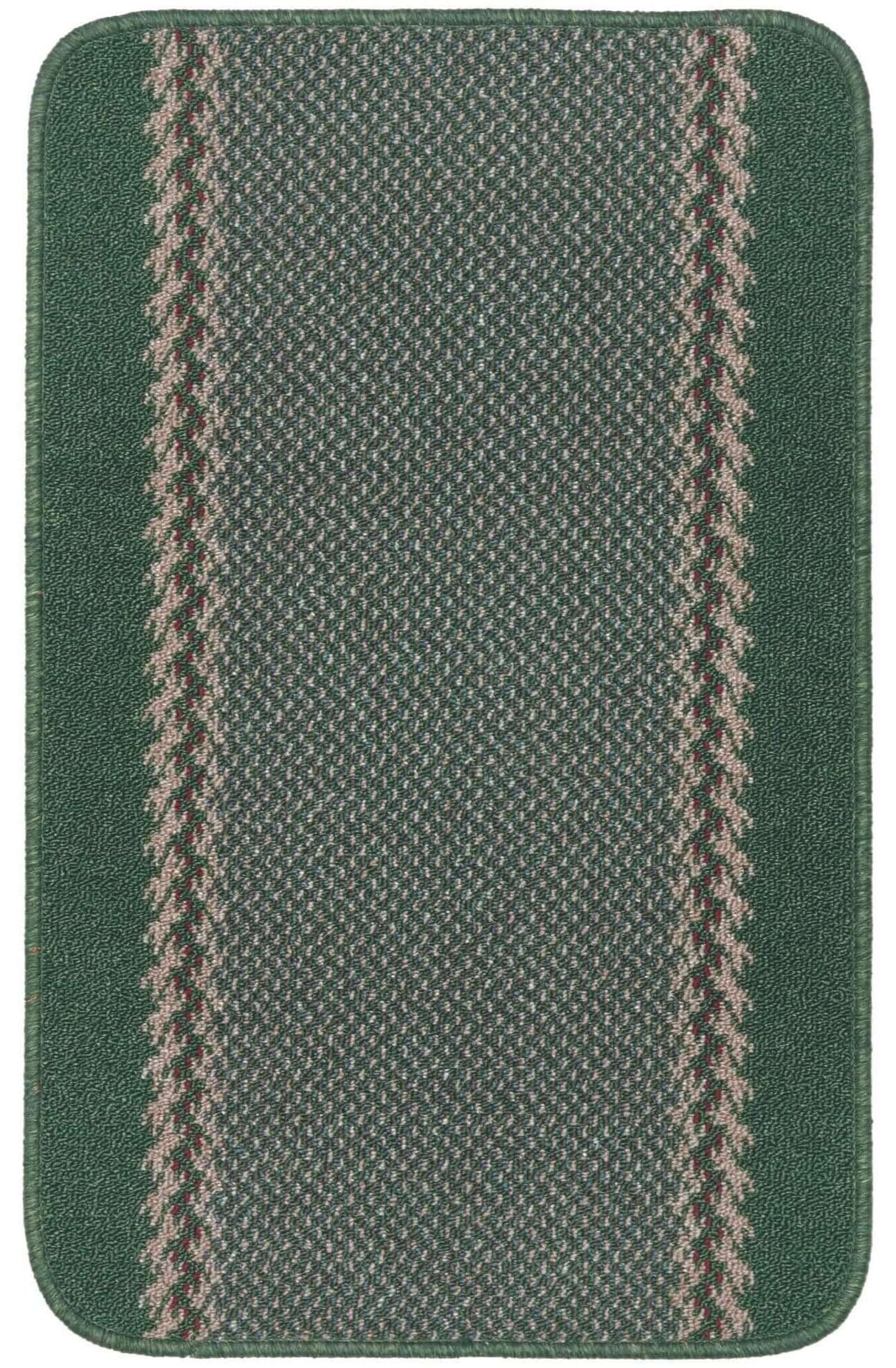 Washable Designer Bordered Green Easy‑Clean Floor Rug 116GR | The Rugs