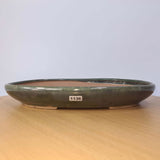 Yorkshire Bonsai Green Glazed Oval Bonsai Pot Ceramic Large - 31cm