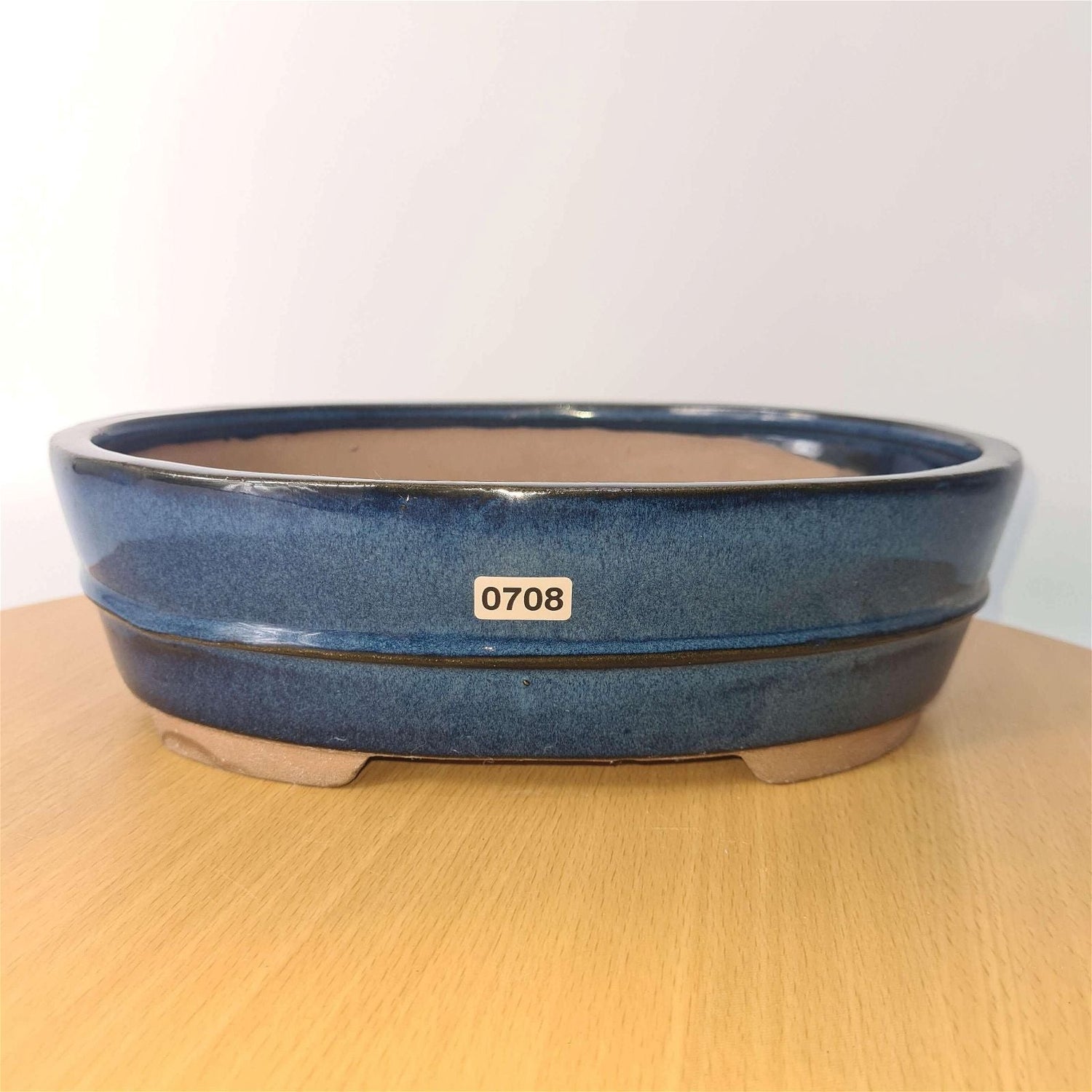 Yorkshire Bonsai Glazed Bonsai Pot Oval Blue Ceramic - 31cm