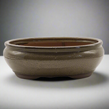 Yorkshire Bonsai Green Glazed Oval Bonsai Pot Large Planter - 31cm