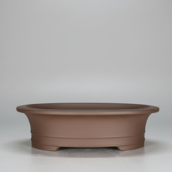 Yorkshire Bonsai Unglazed Bonsai Pot Oval Brown - 21cm