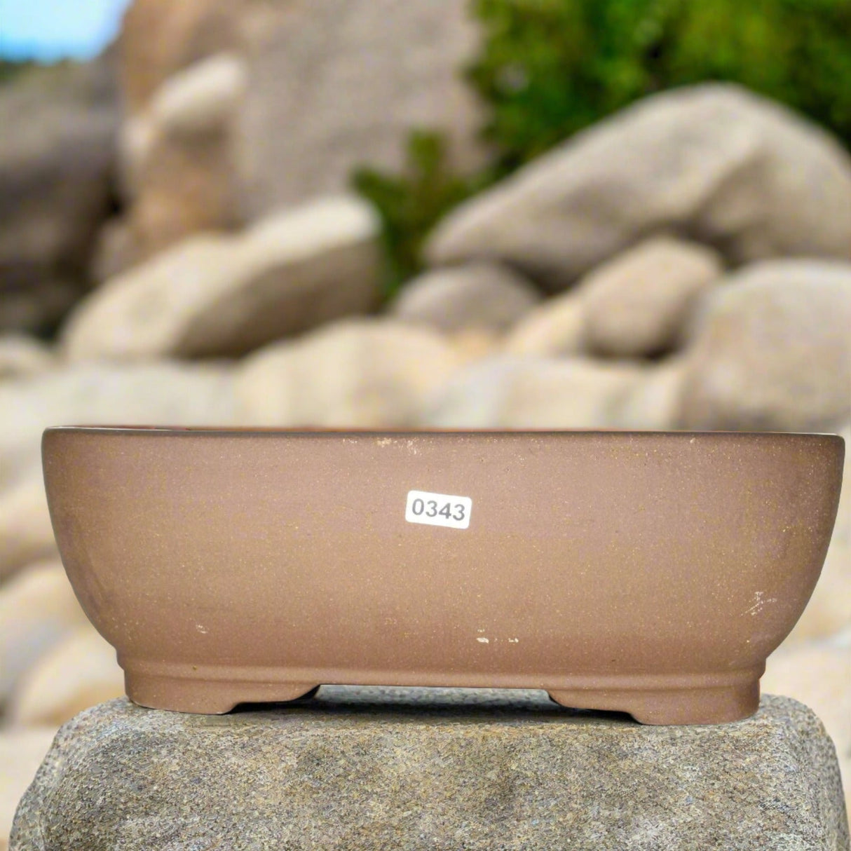 Yorkshire Bonsai Unglazed Brown Oval Bonsai Pot - 31cm