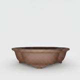 Yorkshire Bonsai Unglazed Floral Bonsai Pot Oval Brown - 31cm