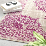 The Rugs Saville Grey Raspberry Vintage Rug