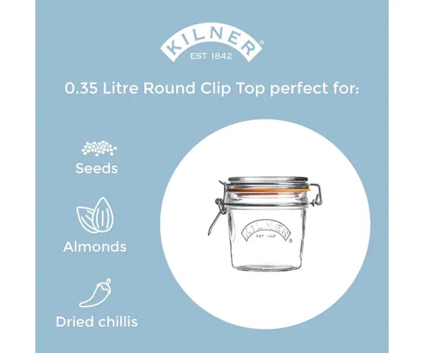 Kilner Clip Top Round Jar, 0.35L