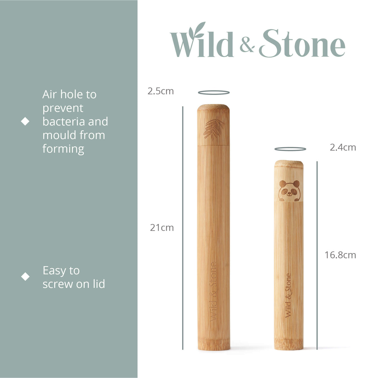 Wild & Stone Bamboo Toothbrush Travel Holder for Kids
