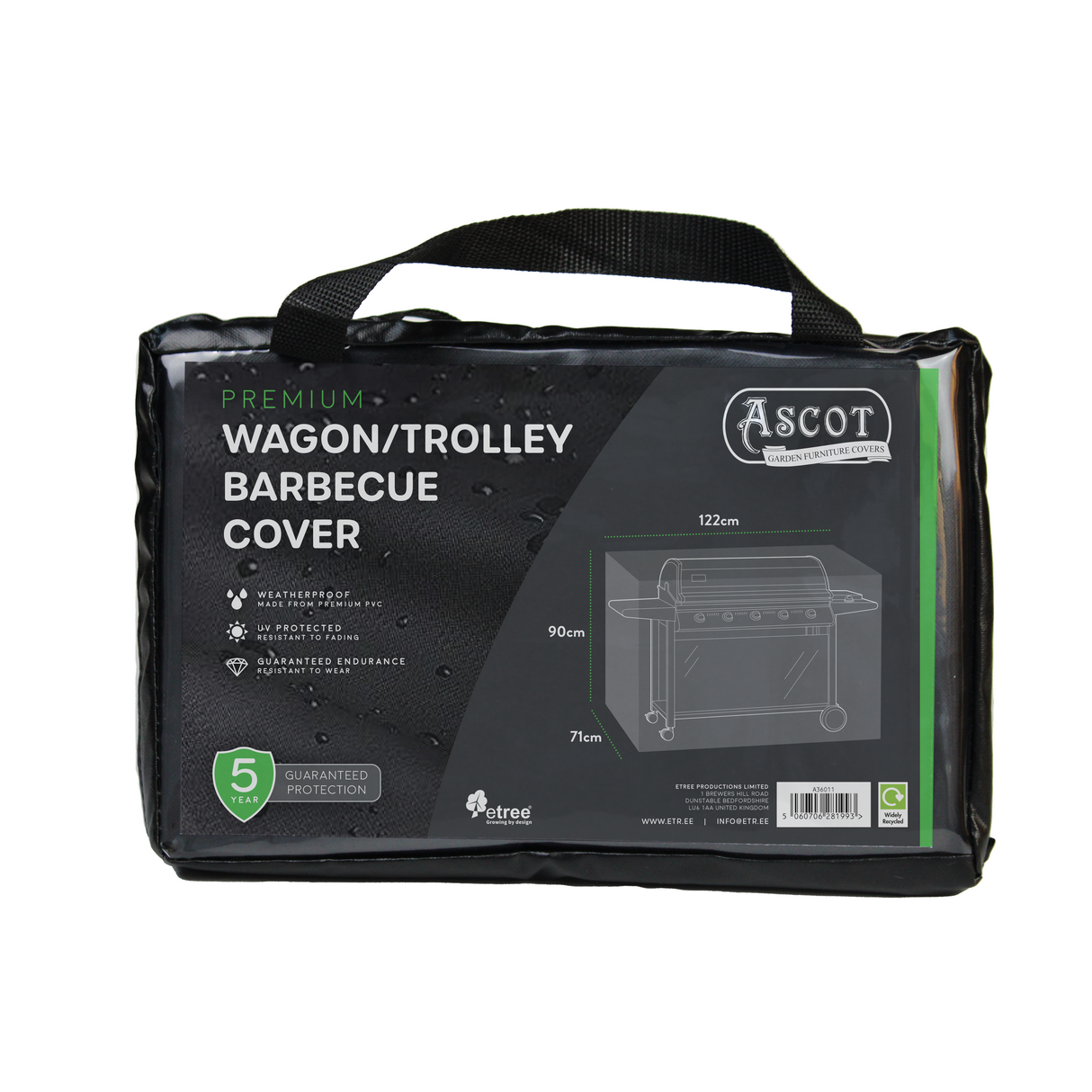 Etree Premium Wagon/ Trolley Barbecue Cover - 122 X 71 X 90 (H) cm