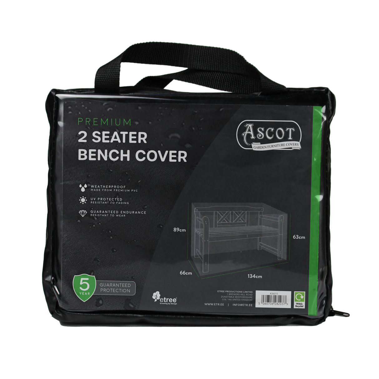 Etree Premium 1.2m(4ft) 2 Seater Bench Cover - 134 X 66 X 63/89 (H) cm