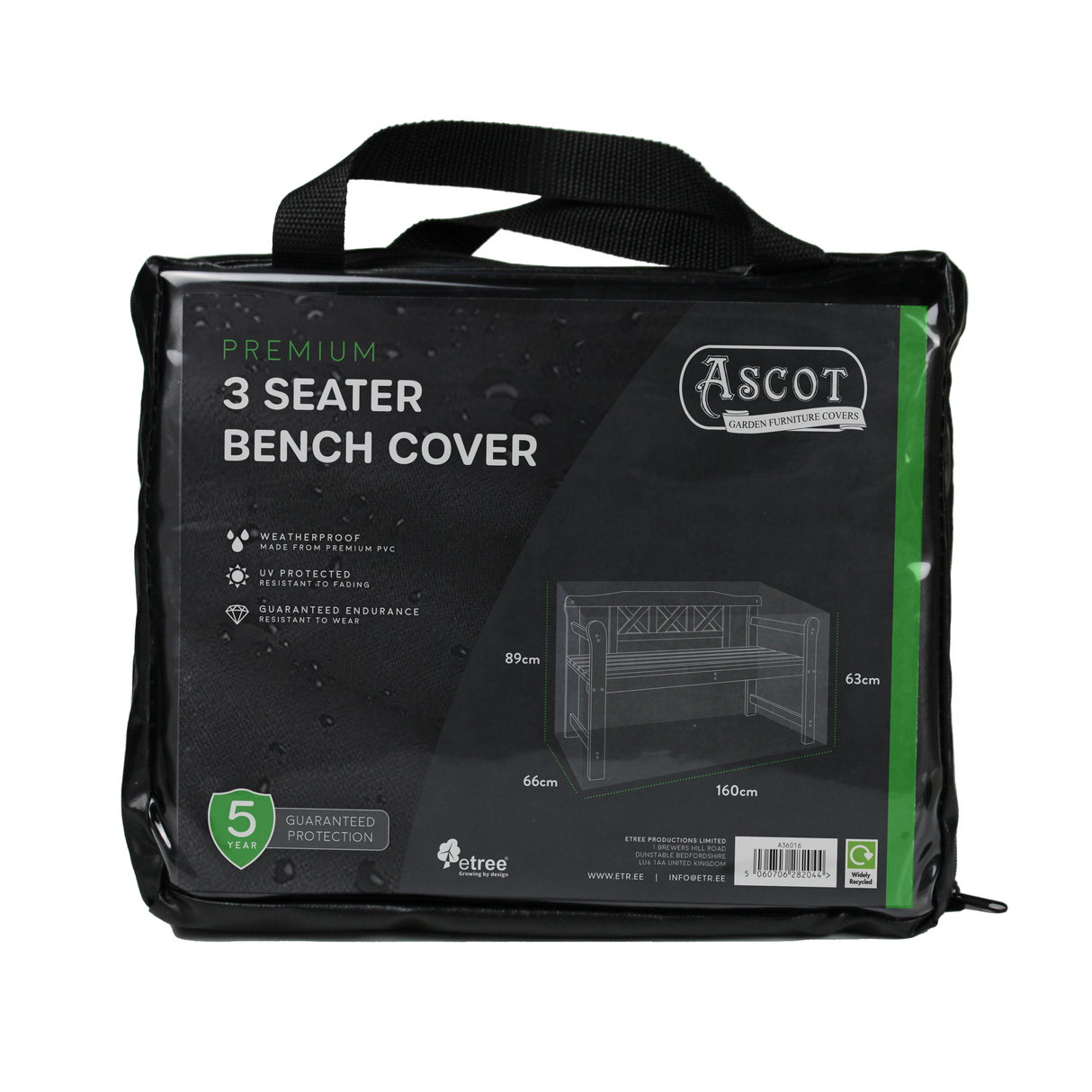 Etree Premium 1.5m(5ft) 3 Seater Bench Cover - 160 X66 X 63/89 (H) cm