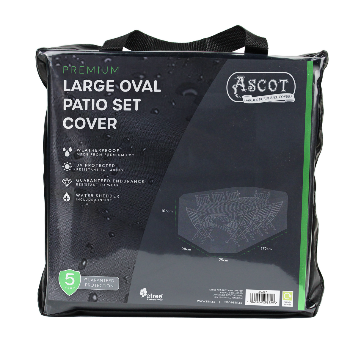 Etree Premium Patio Set Cover - Large Oval - 278 X 204 X 106 (H) cm
