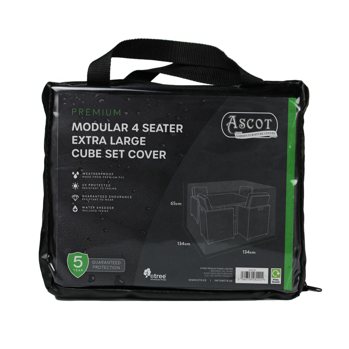 Etree Premium Modular 4 Seater Cube Set Cover XL - 134 X 134 X 65 H