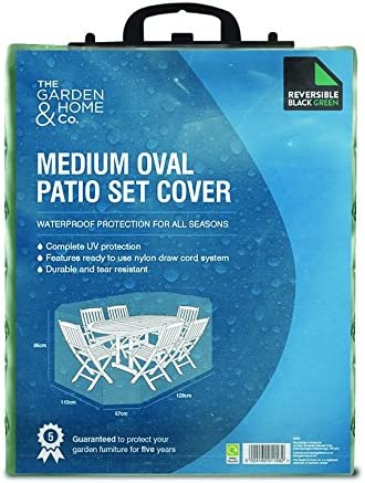 Etree Standard Medium Oval Patio Cover, Reversible Green & Black