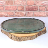 Yorkshire Bonsai Green Oval Glazed Bonsai Drip Tray - 36cm