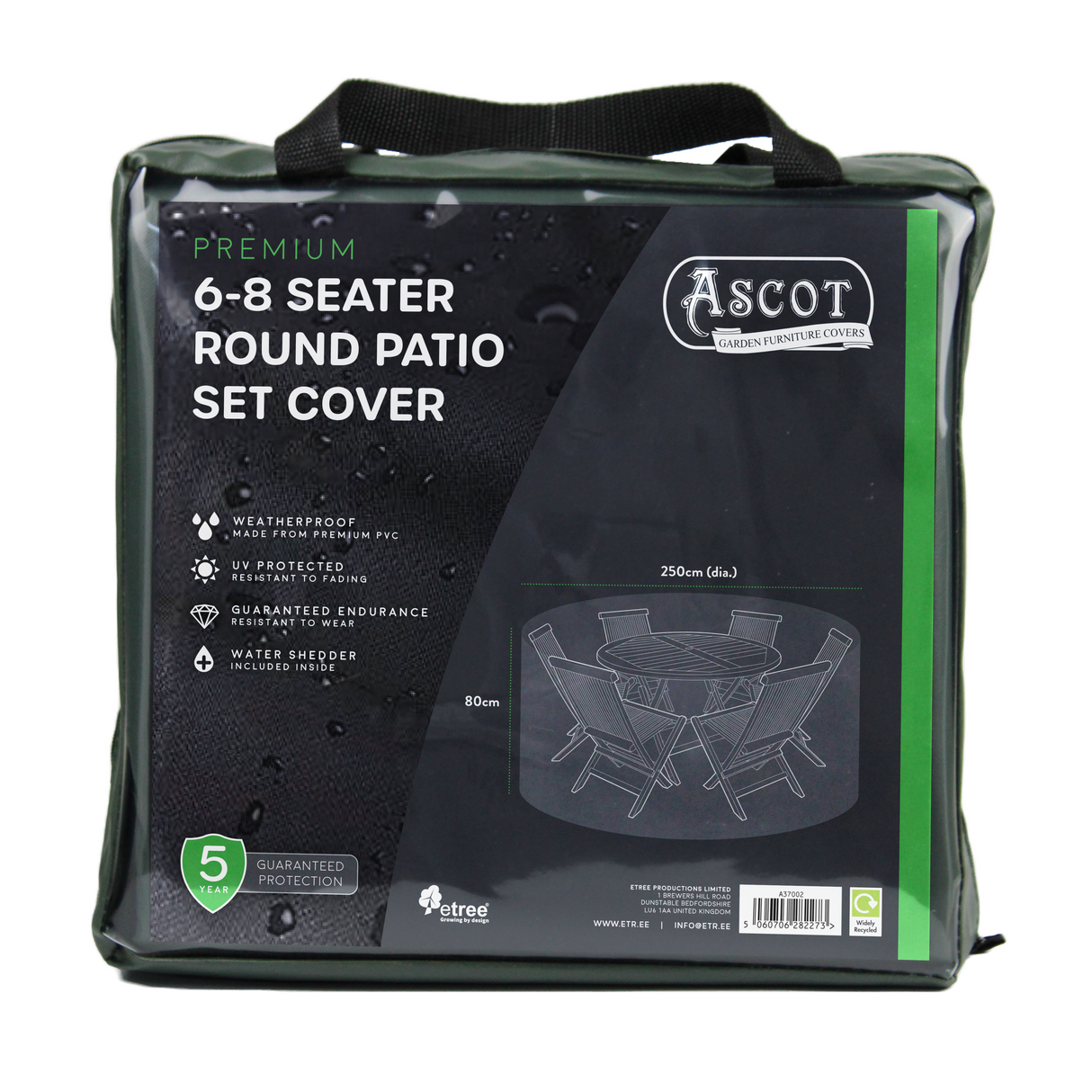 Etree Premium Large 6-8 seater Round Patio Set Cover - 250 (Dia.)X 80(H) cm