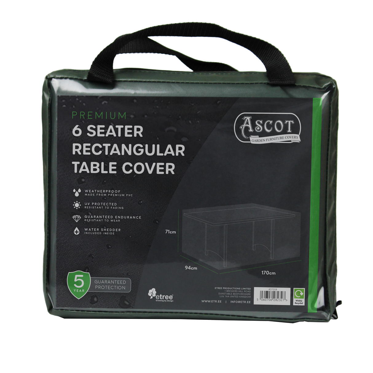 Etree Premium Rectangular 6 seater table cover - 170 X 94 X 71 (H) cm