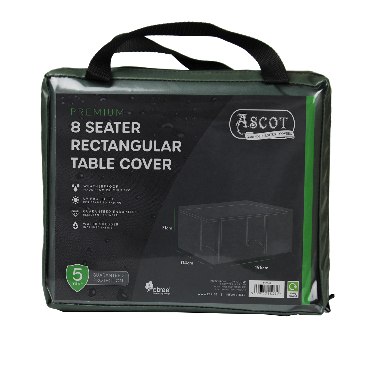 Etree Premium Rectangular 8 seater table cover - 196 X 114 X 71 (H) cm