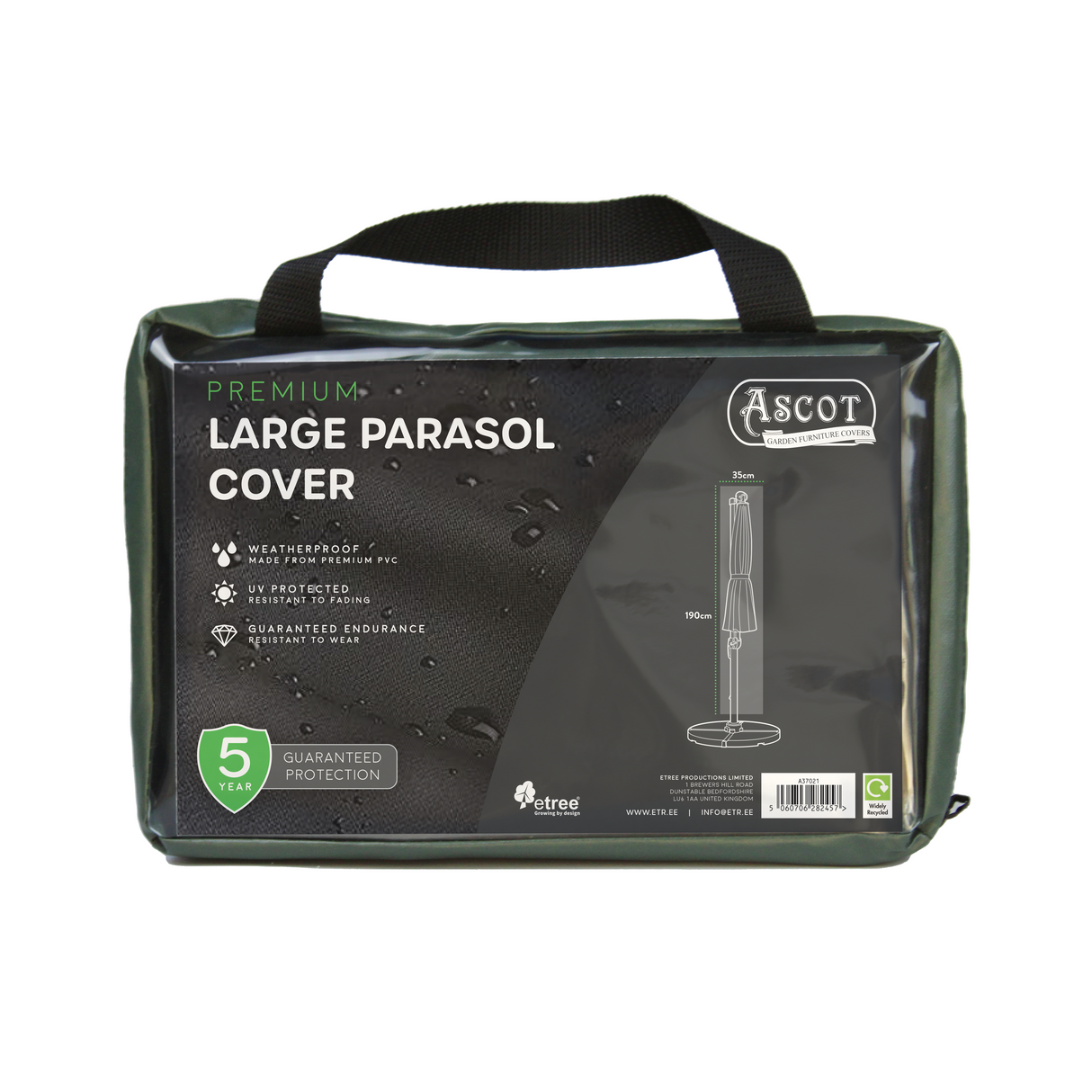 Etree Premium Giant Parasol Cover - 35 (W) X 190 (H) cm