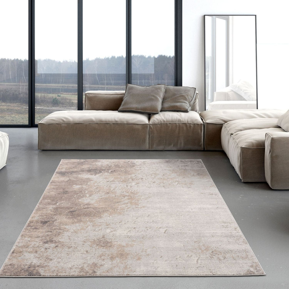 The Rugs Montana Abstract Brown Rug