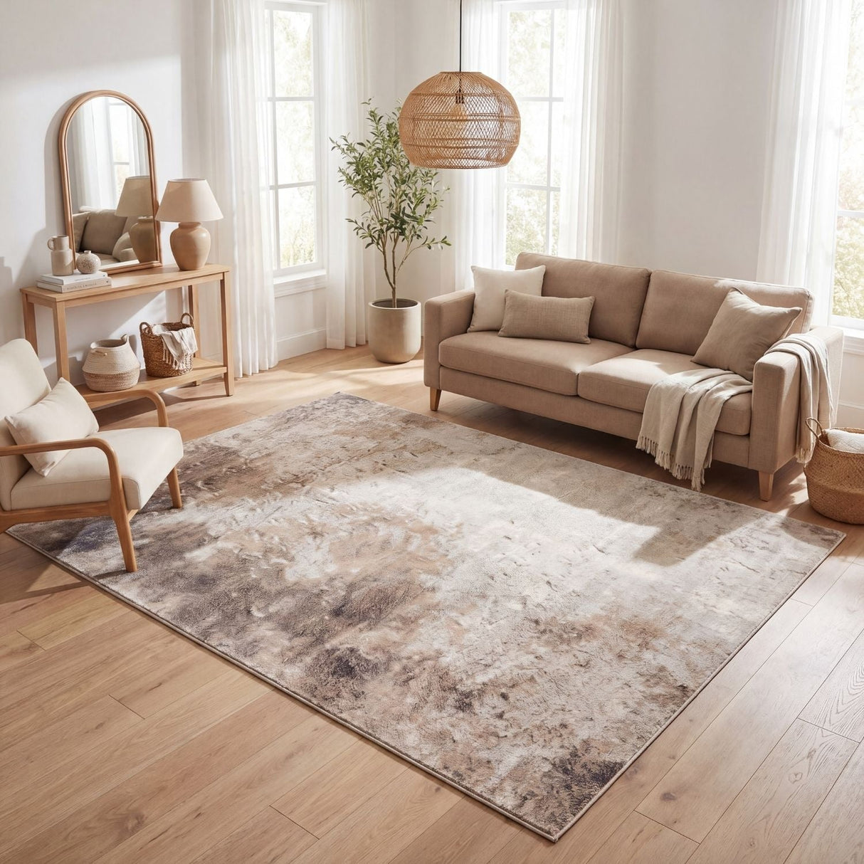 The Rugs Montana Abstract Brown Rug