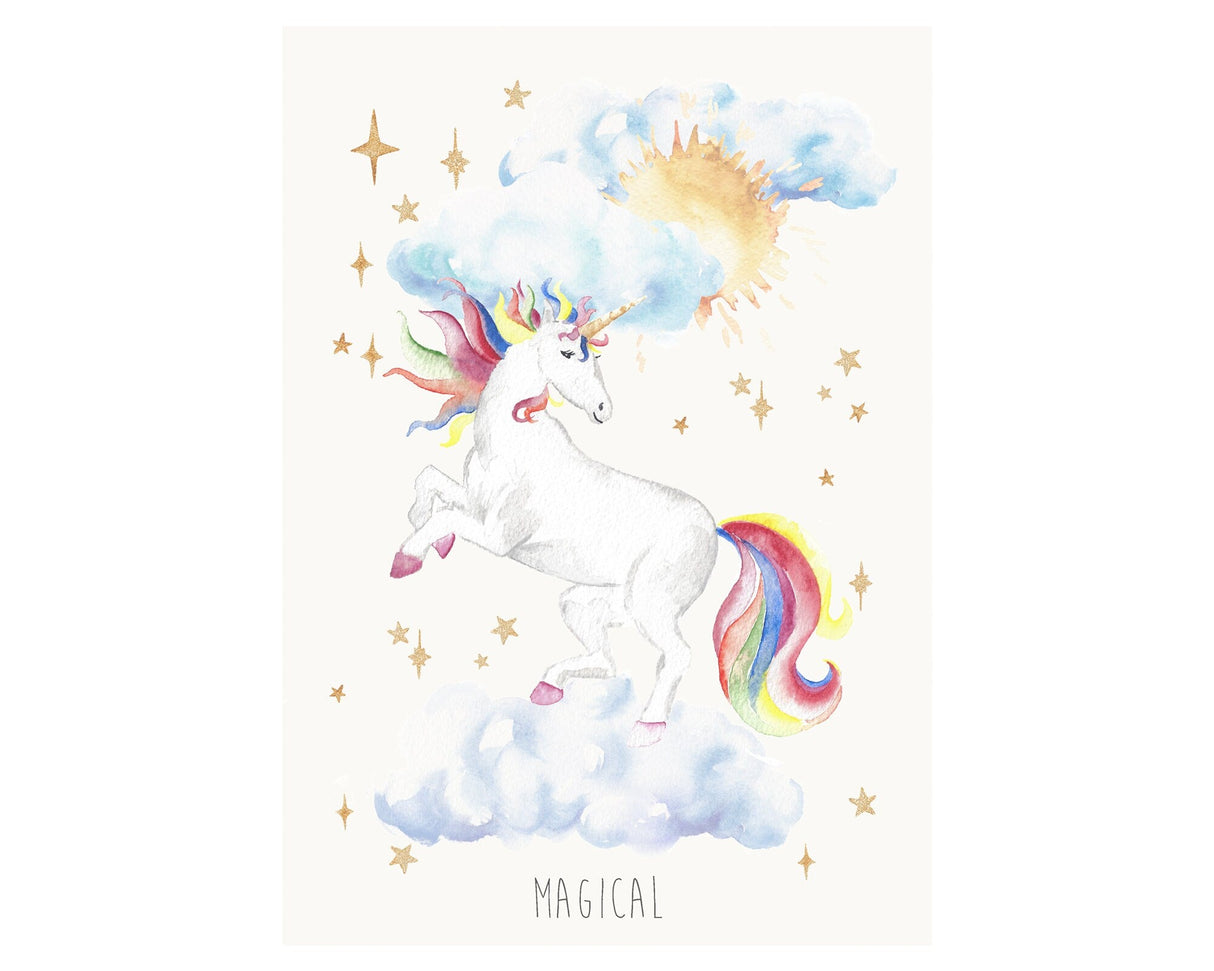 Personalised Watercolour Unicorn Print | Katie Hipwell Design