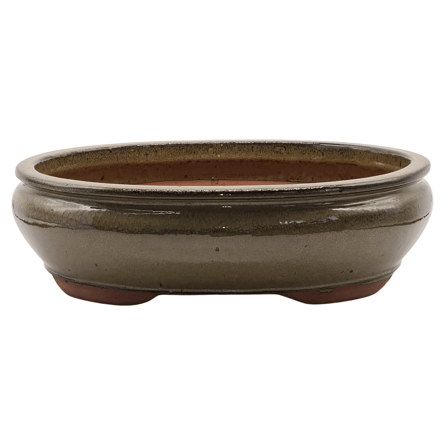 Yorkshire Bonsai Glazed Oval Bonsai Pot Green Ceramic - 37cm