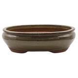 Yorkshire Bonsai Glazed Oval Bonsai Pot Green Ceramic - 37cm