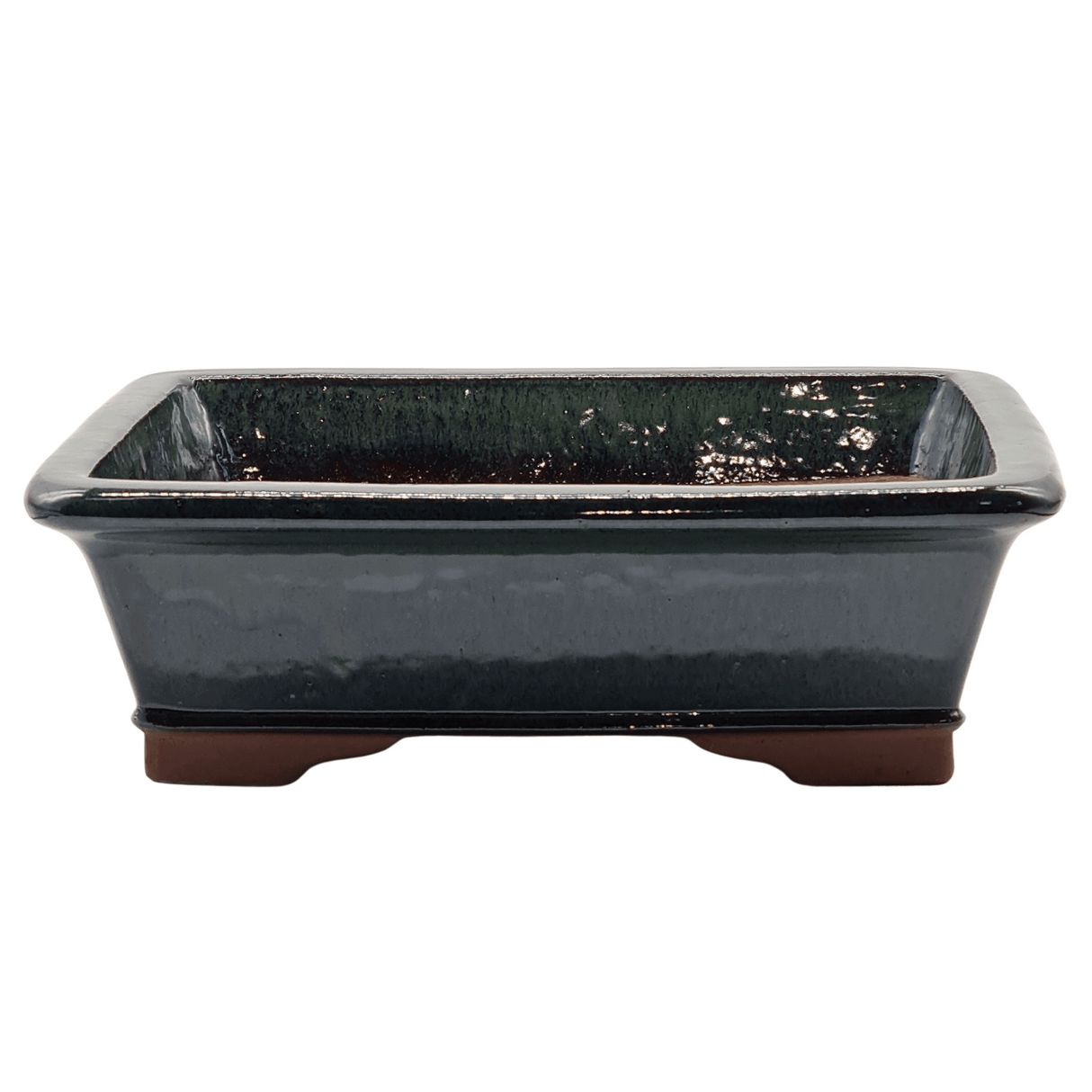 Yorkshire Bonsai Green Glazed Rectangular Bonsai Pot Large - 37cm