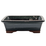 Yorkshire Bonsai Green Glazed Rectangular Bonsai Pot Large - 37cm