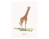 Giraffe Hand Painted Greetings Card | Katie Hipwell Design
