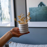 Gloria Home White Concrete Fold Pot Planter