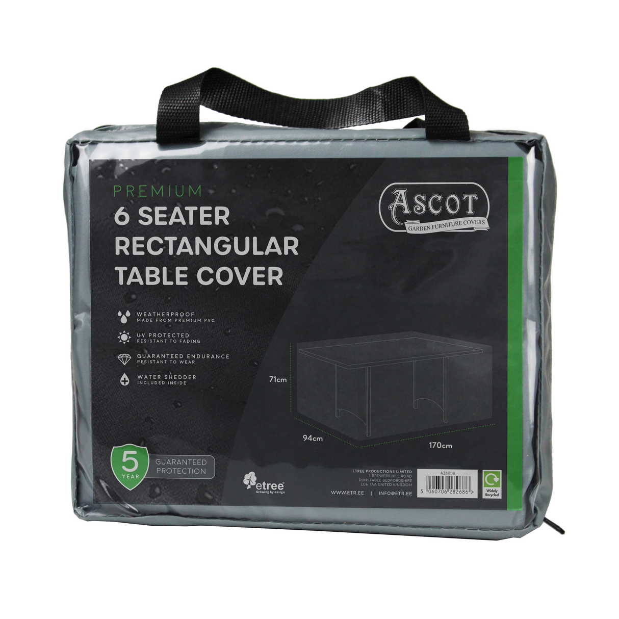 Etree Premium Rectangular 6 seater table cover - 170 X 94 X 71 (H) cm