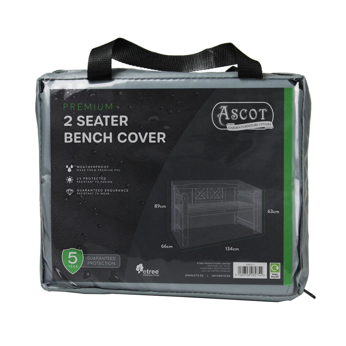 Etree Premium 1.2m(4ft) 2 Seater Bench Cover - 134 X 66 X 63/89 (H) cm