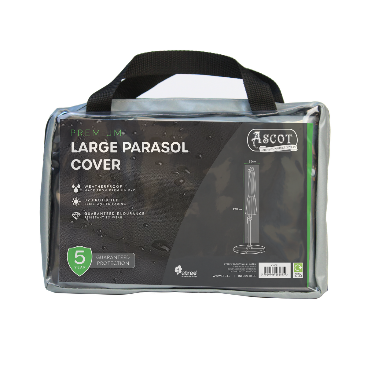 Etree Premium Giant Parasol Cover - 35 (W) X 190 (H) cm