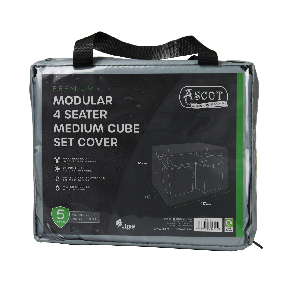 Etree Premium Modular 4 Seater Cube Set Cover Medium - 117 X 117 X 65 H