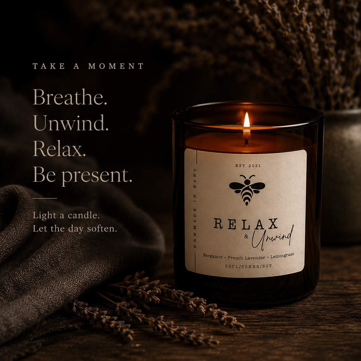 Lou-bees Relax & Unwind Aromatherapy Candle