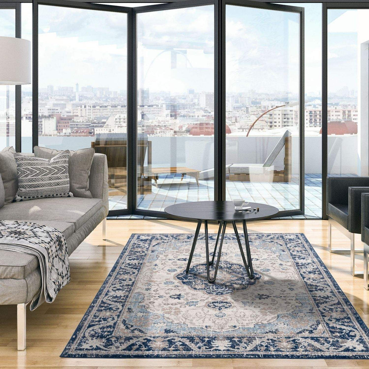 Montana Oriental Blue Rug 3922N by The Rugs