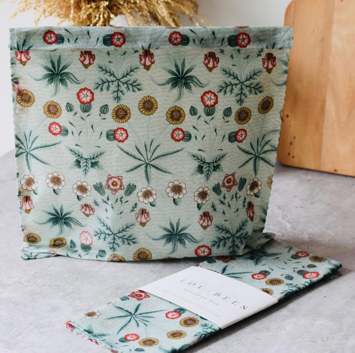 Lou-bees William Morris Daisy Beeswax Bag