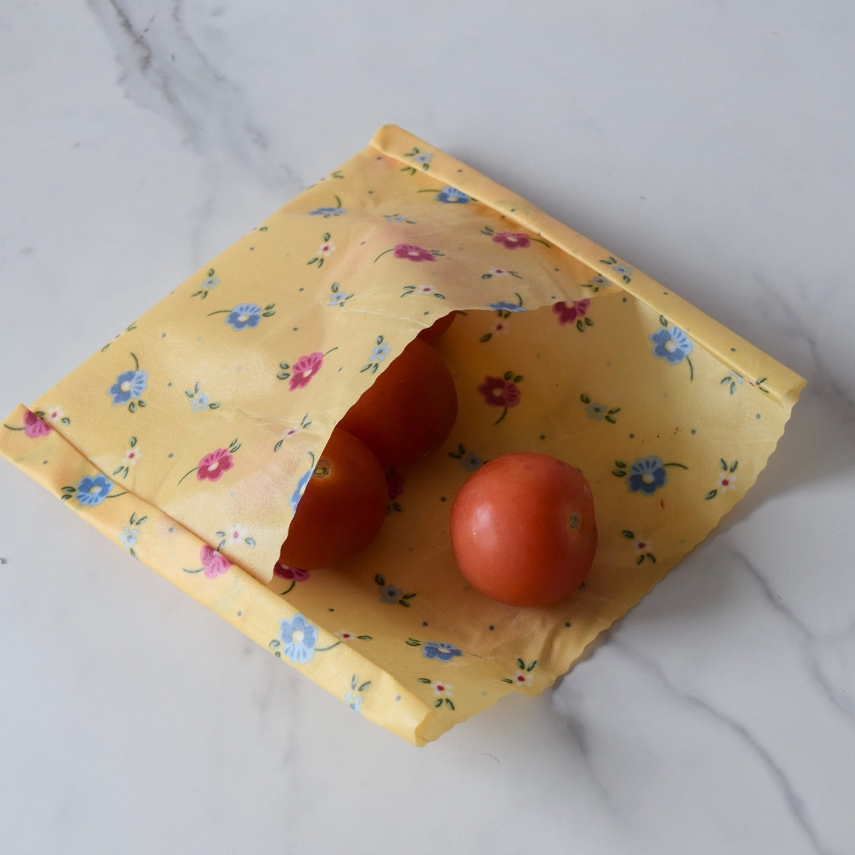 Lou-bees Ditsy Floral Yellow Large Beeswax Food Wrap - 14” x 11”