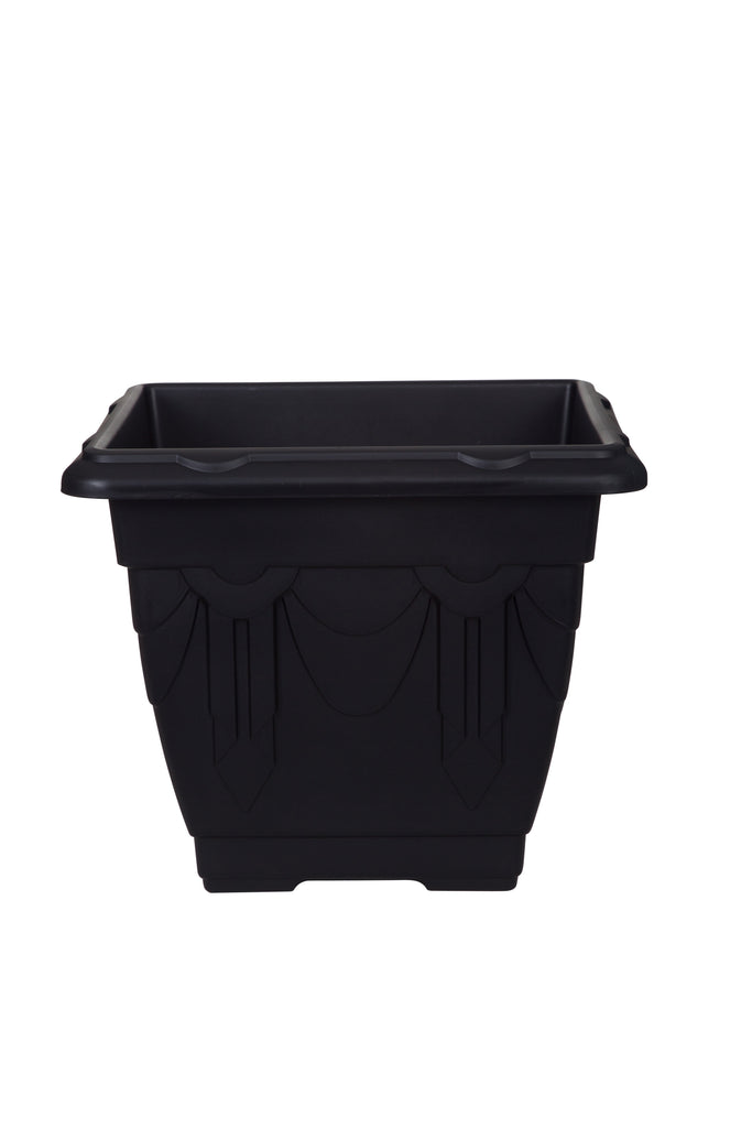 Whitefurze Venetian Black Square Planter, 38cm