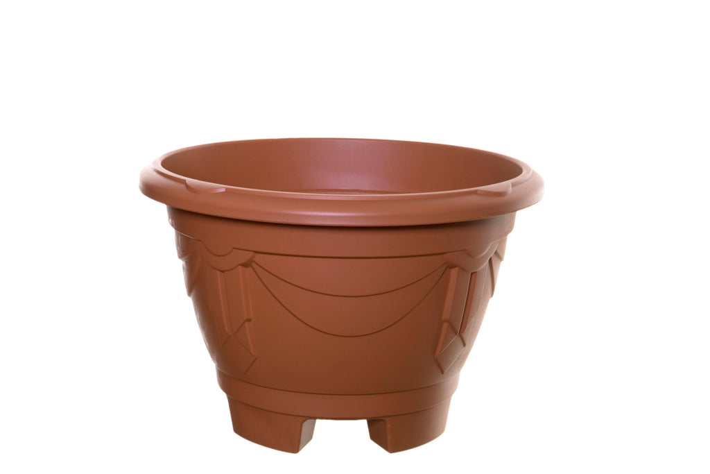 Whitefurze Venetian Black Round Planter With Legs, 34cm, Pack of 10