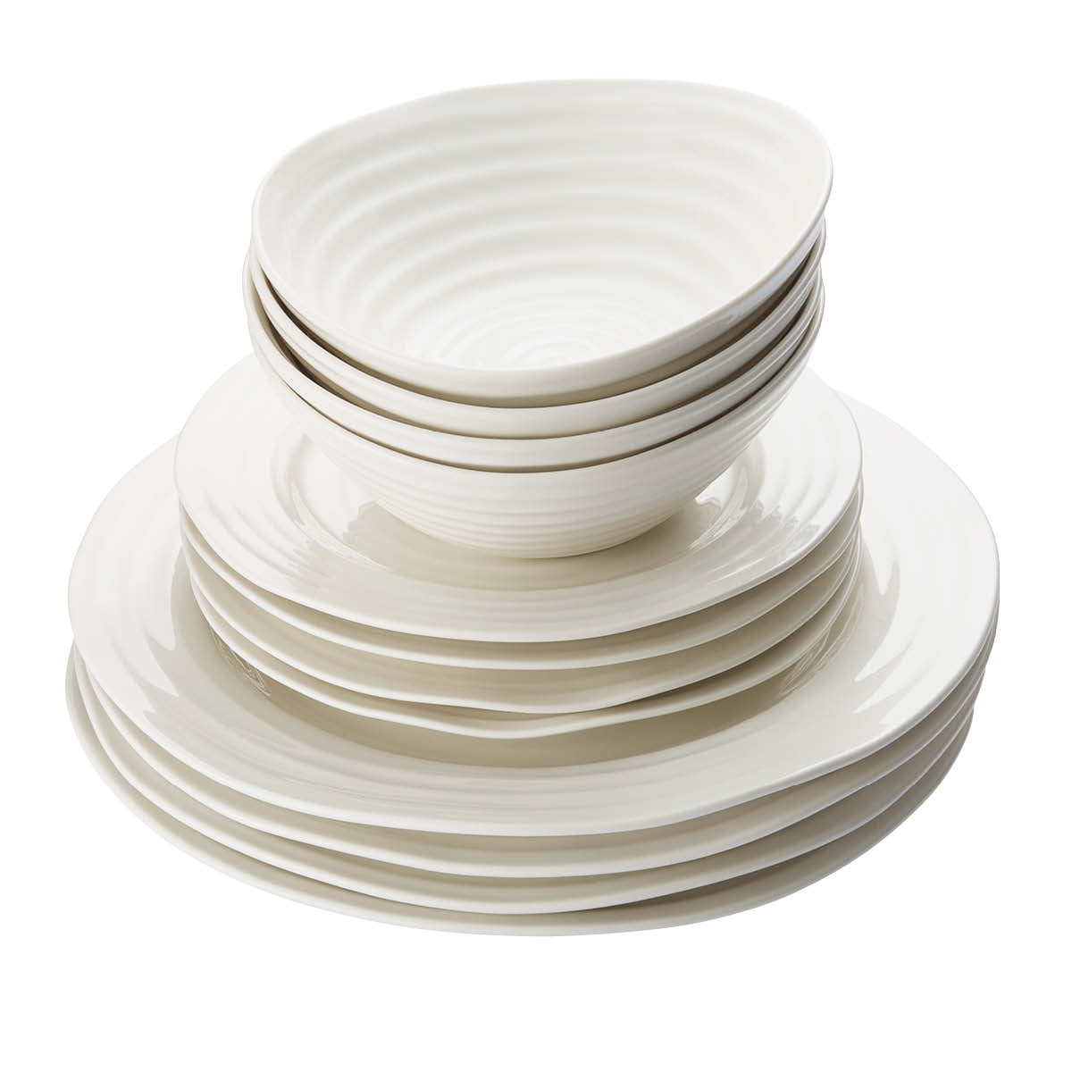 Portmeirion Sophie Conran Porcelain Dinner Set, 12 Piece, White