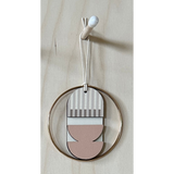 Mini Geometric Mid‑Century Wall Art | Pink & Natural Wooden Décor